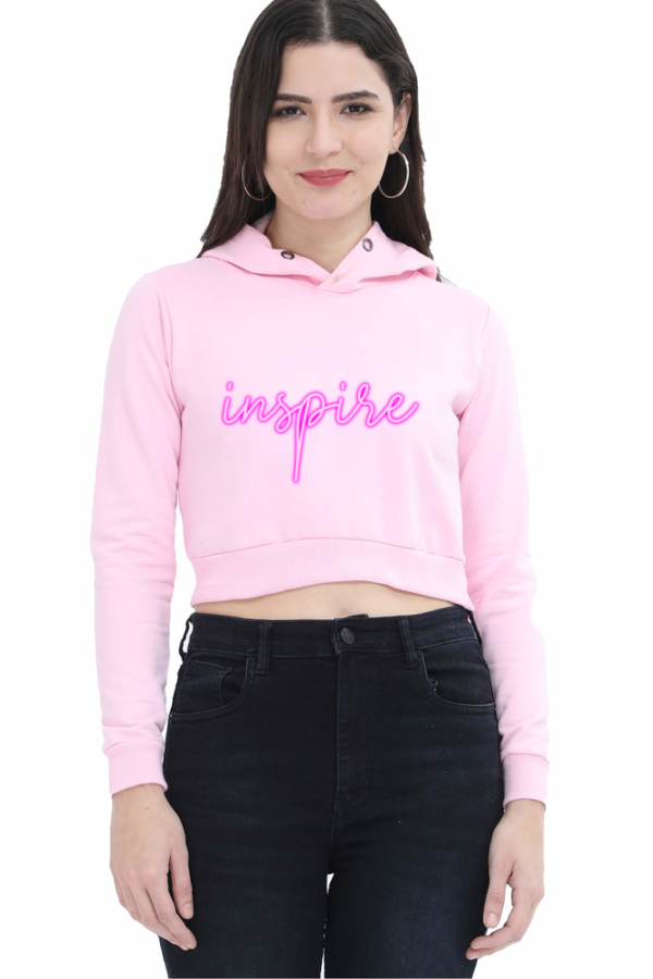 Women Fancy Cropped Hoodie Inspire Design (Motivation)